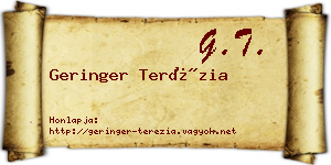 Geringer Terézia névjegykártya